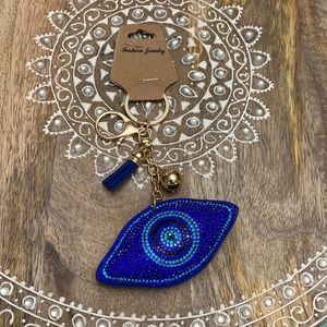 RHINESTONE EVIL EYE KEY CHAIN